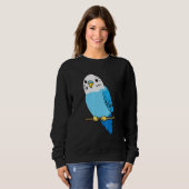 Budgie Bird Parakeet Cute Parakeet Blue Trui (Voorkant volledig)