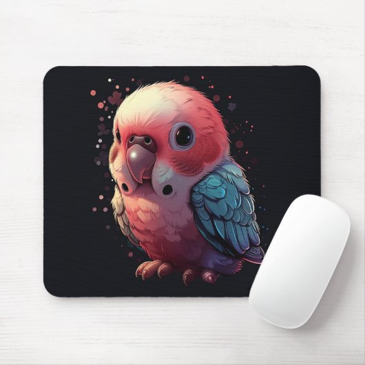 Budgie Bliss in Kawaii-stijl Mousepad Muismat (Met muis)