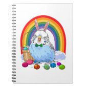 Budgie Blue Paraket Easter Eggs Bunny Premium Notitieboek (Voorkant)