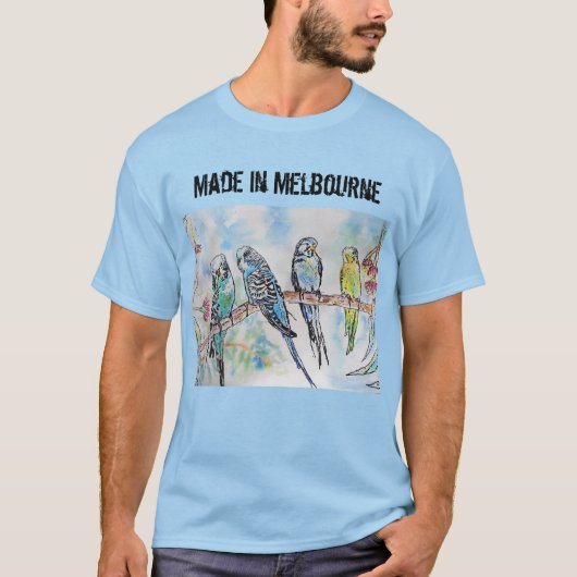 Budgie Budgerigar Bird in Melbourne T Shirt (Voorkant)
