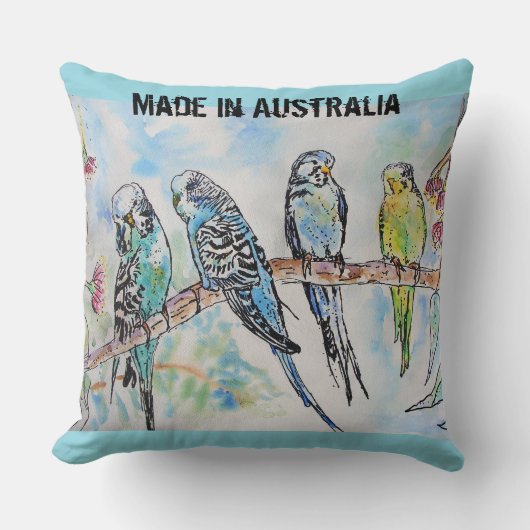 Budgie Budgerigar Bird Made In Australia T Shirt Kussen (Voorkant)
