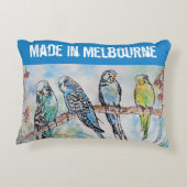 Budgie Budgerigar Bird Made In Melbourne Birds Accent Kussen (Achterkant)
