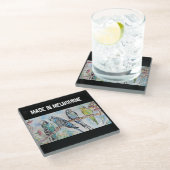 Budgie Budgerigar Bird Made In Melbourne Birds Glazen Onderzetter (Schuin)