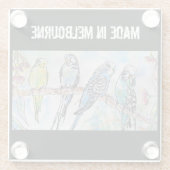 Budgie Budgerigar Bird Made In Melbourne Birds Glazen Onderzetter (Achterkant)
