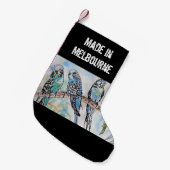 Budgie Budgerigar Bird Made In Melbourne Birds Kleine Kerstsok (Voorkant (Hangend))