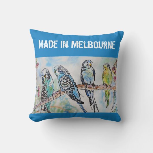 Budgie Budgerigar Bird Made In Melbourne Birds Kussen (Voorkant)