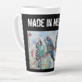 Budgie Budgerigar Bird Made In Melbourne Birds Latte Mok (Linkerhoek)
