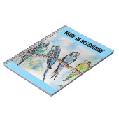 Budgie Budgerigar Bird Made In Melbourne Birds Notitieboek (Linkerzijde)