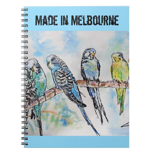 Budgie Budgerigar Bird Made In Melbourne Birds Notitieboek (Voorkant)