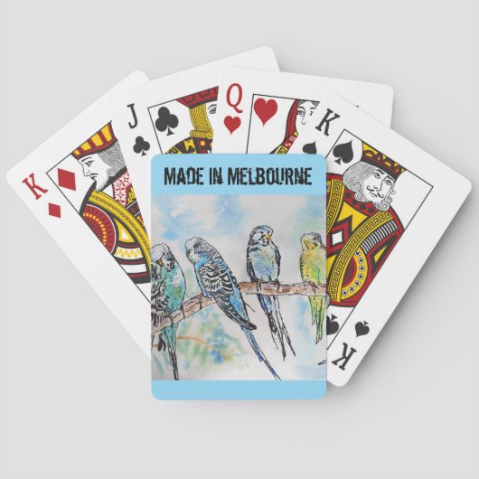 Budgie Budgerigar Bird Made In Melbourne Birds Pokerkaarten (Achterkant)