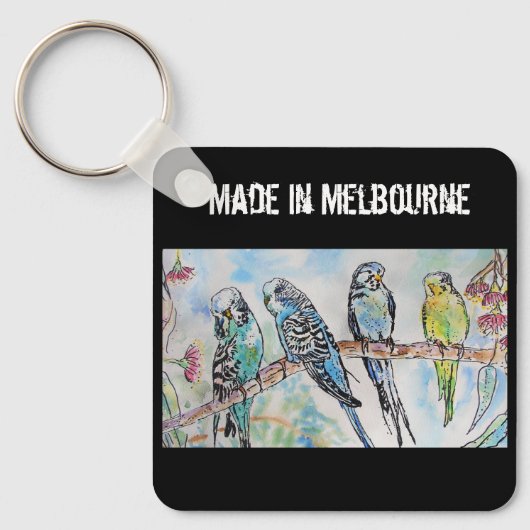 Budgie Budgerigar Bird Made In Melbourne Birds Sleutelhanger (Voorkant)