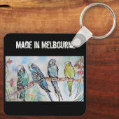 Budgie Budgerigar Bird Made In Melbourne Birds Sleutelhanger (Achterkant)