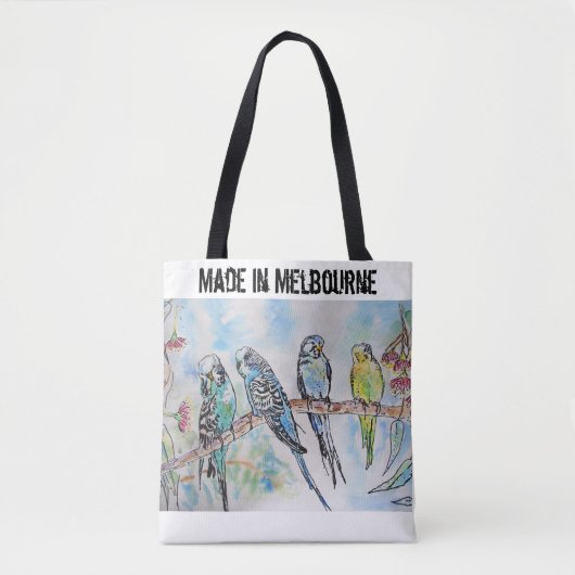 Budgie Budgerigar Bird Made In Melbourne Birds Tote Bag (Voorkant)