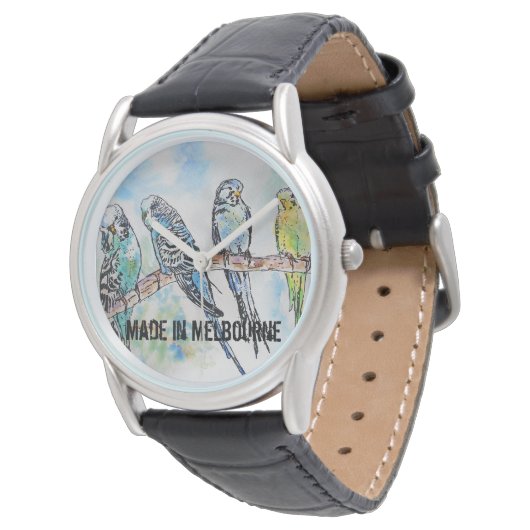 Budgie Budgerigar Bird Made In Melbourne Mens Horloge (Gekanteld)