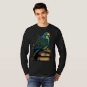Budgie Budgerigar Book Parakeet Bird Bookworm Read T-shirt (Voorkant volledig)