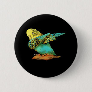 Budgie Budgerigar Dabbing Ronde Button 5,7 Cm