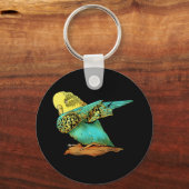 Budgie Budgerigar Dabbing Sleutelhanger (Voorkant)