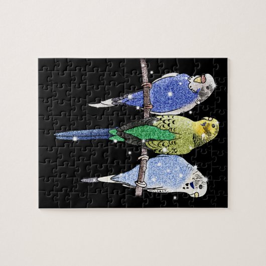 Budgie Budgerigar Glitter Legpuzzel (Horizontaal)