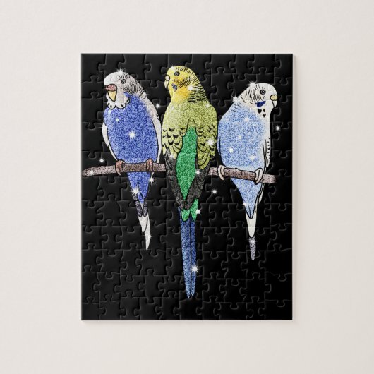 Budgie Budgerigar Glitter Legpuzzel (Verticaal)