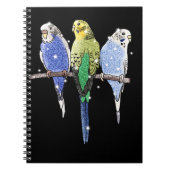 Budgie Budgerigar Glitter Notitieboek (Voorkant)