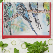 Budgie Budgerigar Kerst Merry Budgie-mas Theedoek (Gevouwen)