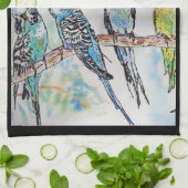 Budgie Budgerigar Kerst Merry Budgie-mas Theedoek (Gevouwen)