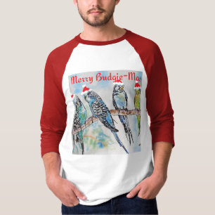 Budgie Budgerigar Kerstmis Prettig Budgie-mas T-shirt