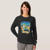 Budgie Budgerigar Parakeet Bird Ocean Beach Summer T-shirt (Voorkant volledig)