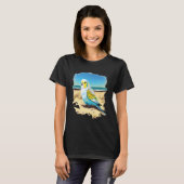 Budgie Budgerigar Parakeet Bird Ocean Beach Summer T-shirt (Voorkant volledig)