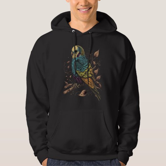 Budgie Budgerigar Parakeet Bird Retro Vintage 80s  Hoodie (Voorkant)