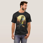 Budgie Budgerigar Parakeet City Skyline Parrot Bir T-shirt (Voorkant volledig)