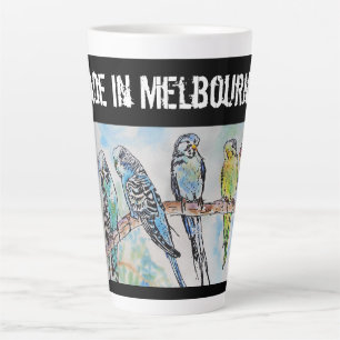 Budgie Budgerigar Vogel Gemaakt In Melbourne Vogel Latte Mok