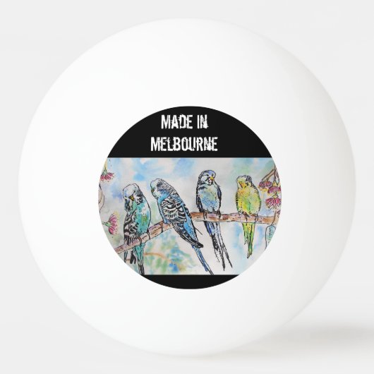 Budgie Budgerigar Vogel Gemaakt In Melbourne Vogel Pingpongbal (Voorkant)