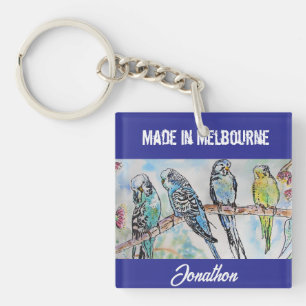 Budgie Budgerigar Vogel Gemaakt In Melbourne Vogel Sleutelhanger