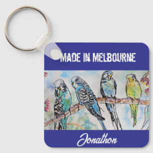 Budgie Budgerigar Vogel Gemaakt In Melbourne Vogel Sleutelhanger