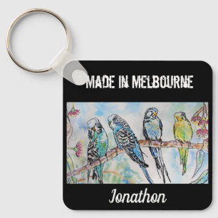 Budgie Budgerigar Vogel Gemaakt in Melbourne Vogel Sleutelhanger