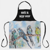 Budgie Budgerigar Vogel Gemaakt In Woop Woop Aussi Schort (Voorkant)