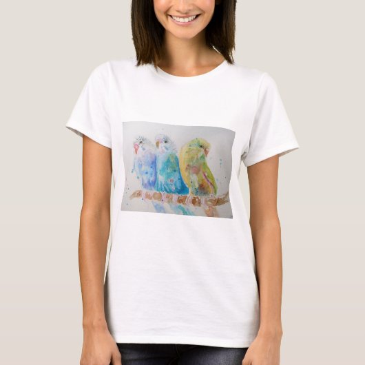 Budgie Budgerigar Vogelvogels Wildlife T Shirt (Voorkant)