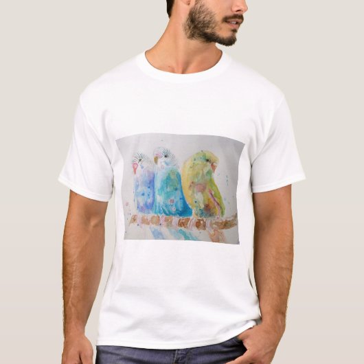 Budgie Budgerigar Vogelvogels Wildlife T Shirt (Voorkant)