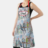 Budgie Budgies Bird Birds Dad Christmas Kitchen Schort (Insitu)