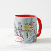 Budgie Budgies Bird Waterverf Schilderij Bird Mok (Voorkant rechts)