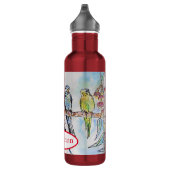 Budgie Budgies Bird Waterverf Schilderij Bird Waterfles (Rechts)