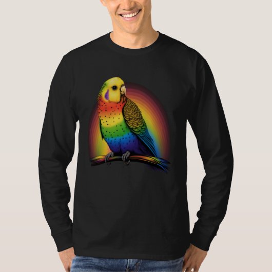 Budgie Budgies Birds Rainbow Budgerigar Parakeet   T-shirt (Voorkant)
