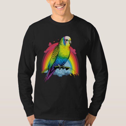 Budgie Budgies Birds Rainbow Budgerigar Parakeet   T-shirt (Voorkant)