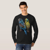 Budgie Budgies Budgerigar Parakeet Birds Birdwatch T-shirt (Voorkant volledig)