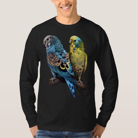 Budgie Budgies Budgerigar Parakeet Birds Birdwatch T-shirt (Voorkant)
