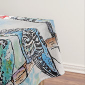 Budgie Budgies Merry Budgiemas Christmas dinner Tafelkleed (Voorbeeld)