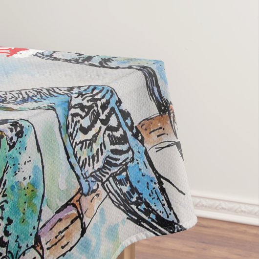 Budgie Budgies Merry Budgiemas Christmas dinner Tafelkleed (Voorbeeld)