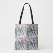 Budgie Budgies Merry Budgiemas Christmas Stocking Tote Bag (Voorkant)