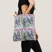 Budgie Budgies Merry Budgiemas Christmas Stocking Tote Bag (Dichtbij)